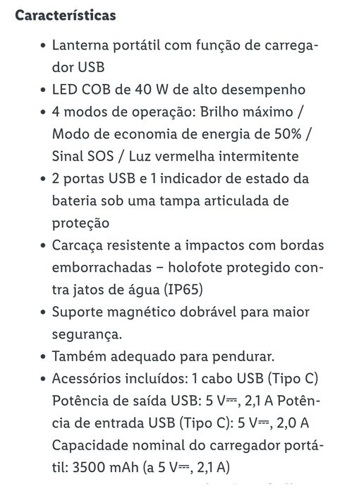 Foco LED 40W 4000Lm 6500K Parkside
