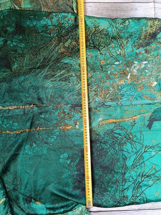 Piękne szmaragdowe kimono orientalne Bali boho etno silk