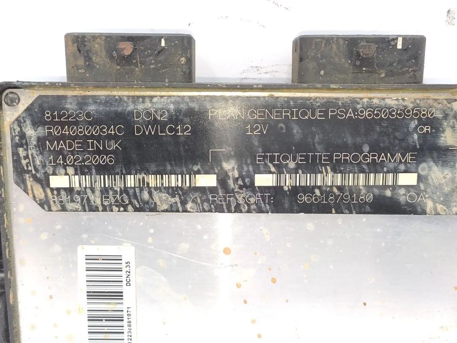 Centralina De Motor Uce PEUGEOT PARTNER MONOSPACE (5_, G_) 1.9 D 9650359580 R04080034C