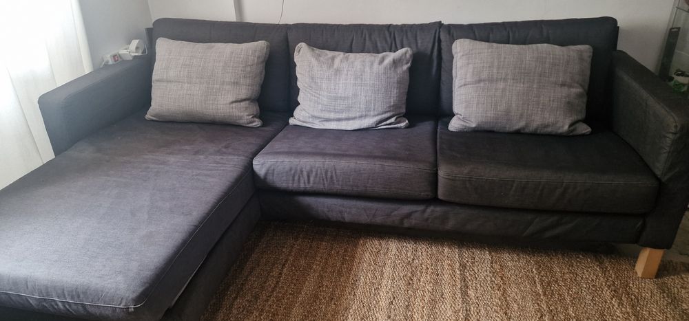 Sofa ikea 3 grandes lugares com chaise long