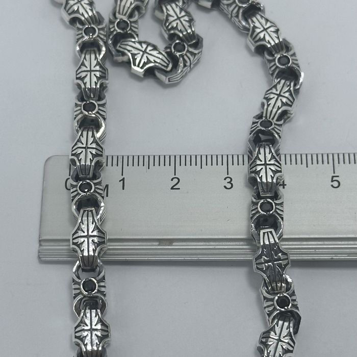 Срібний ланцюг Барака з камінням