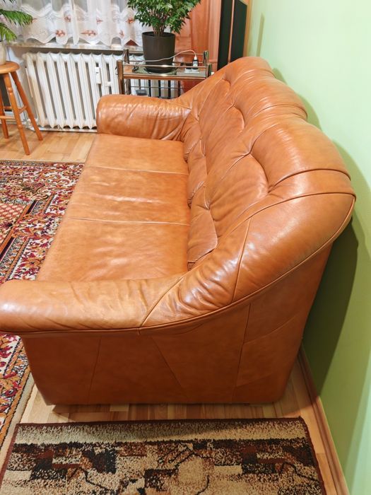Sofa skórzana z funkcją spania