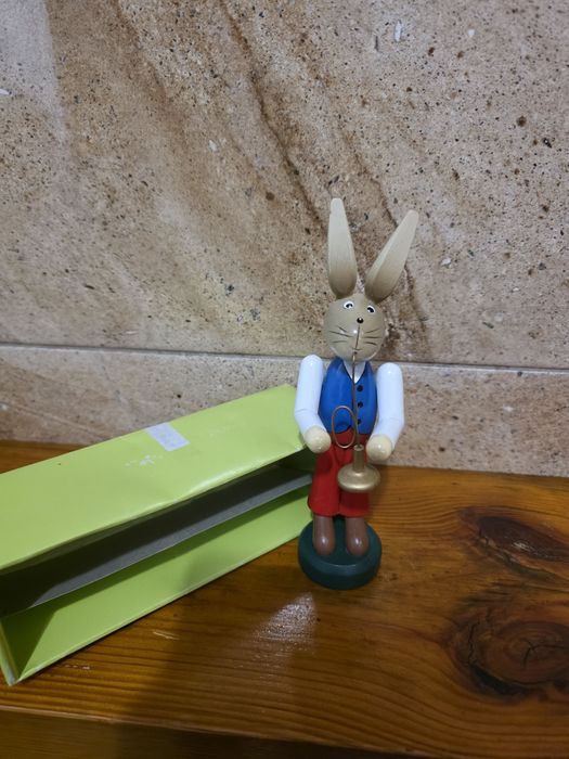 Vintage Zajac wielkanocny Erzgebirge drewno kolekcioner