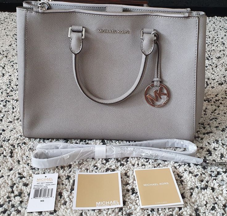 Michael Kors torebka  Jet Set Travel Lg Dressy Tote Pearl Grey
