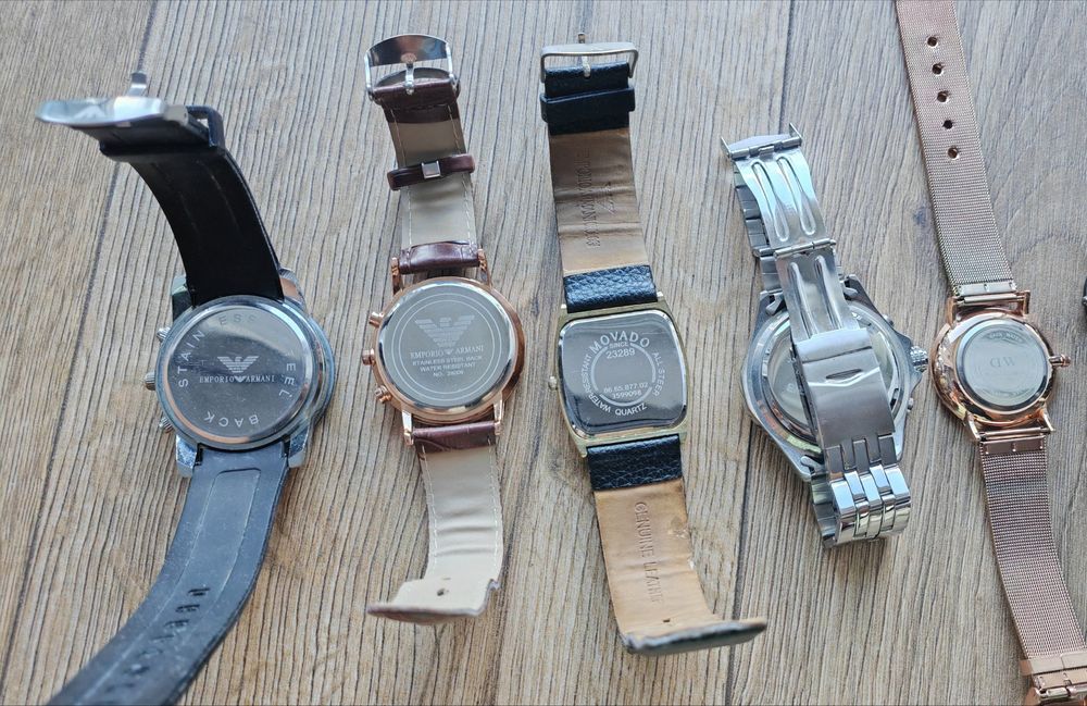 Likwidacja lombardu, zestaw 9 zegarków - Armani, Casio, Accurist, Daniel Wellington, OKAZJA