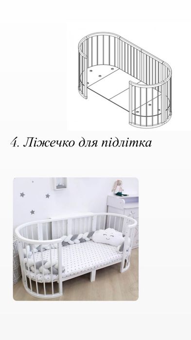 Ліжечко трансформер 6 в 1