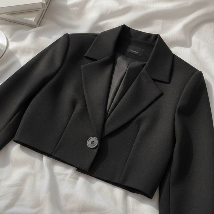 Укорочений піджак з підкладкою та формованими плечиками