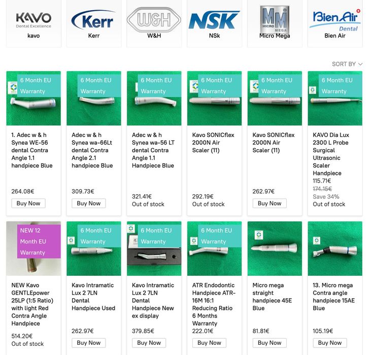 Muitos Peças da Mãos dentária W&H TA 98CM, ZA 55L,56 LT,73M, 66LT