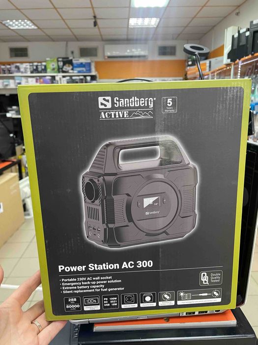 Зарядна станція Sandberg AC300 288Wh для телевізора, ноутбука