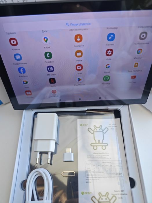 Планшет BDF 10.1" Android 13, 4GB RAM, 64GB, Wi-Fi+3G