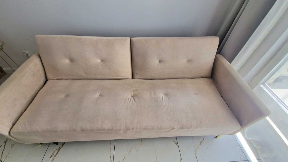 Sofa rozkladana welurowa