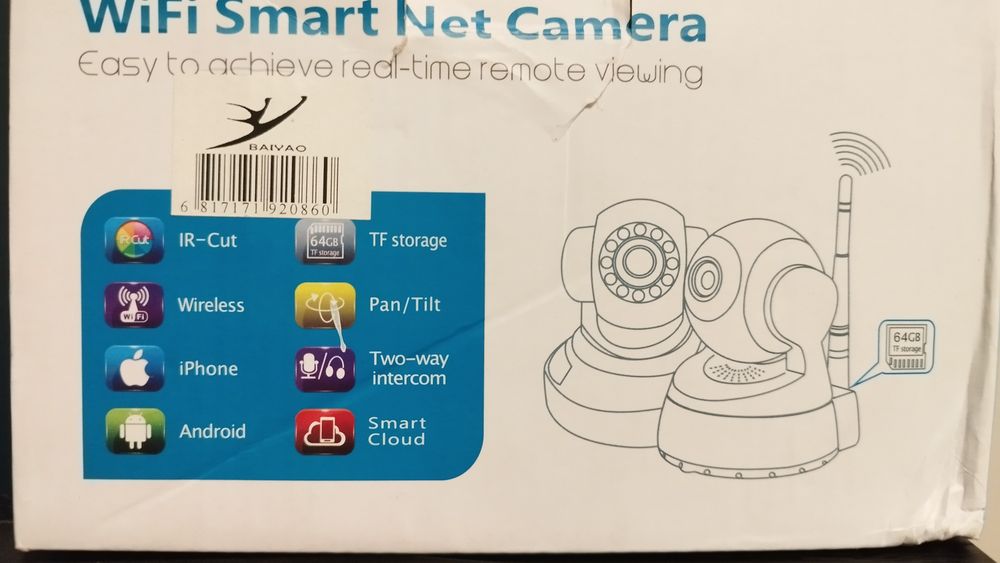 Kamera wifi 2.4G funkcja śledzenia, alarm, wykrywanie ruchu , IR