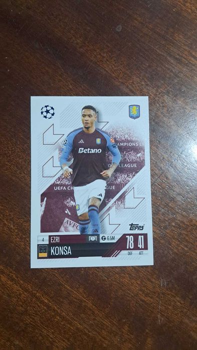 Cartas da coleção Match Attax da Topps 2024/2025 Ezri Konsa