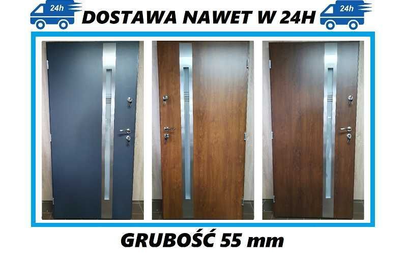 Drzwi zewnętrzne 80, 90 model "CARO" SZYBKA DOSTAWA