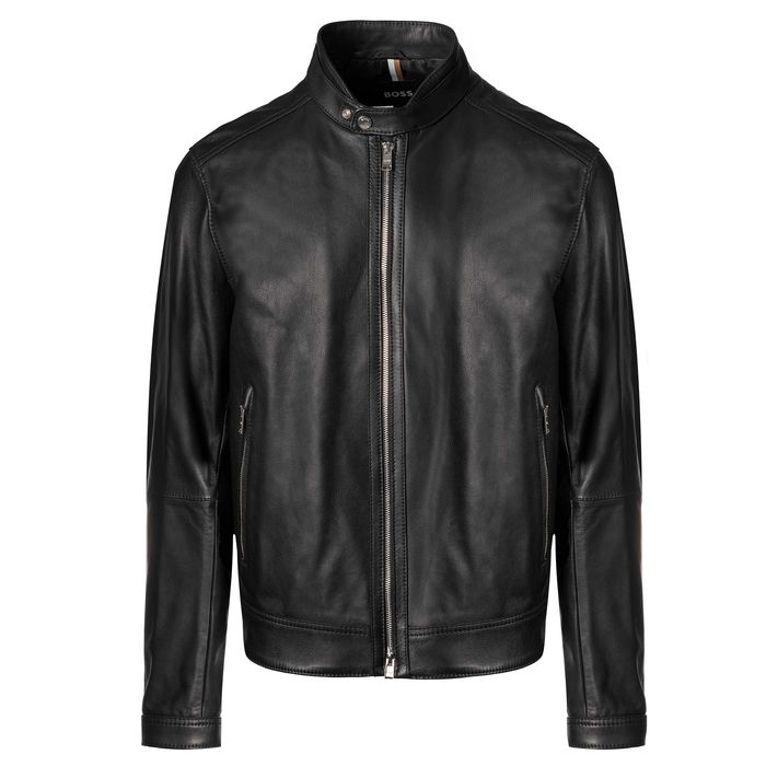 HUGO BOSS skórzana męska kurtka SKÓRA BLACK NOWOŚĆ