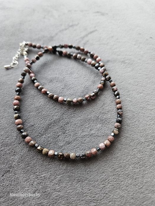 Naszyjnik, choker rodonit