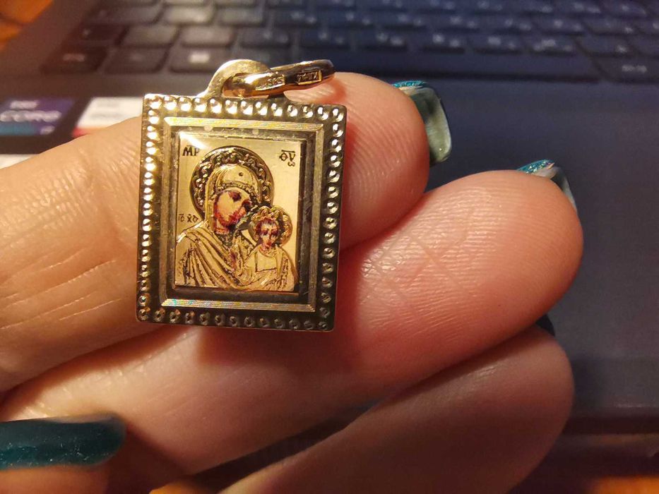 Золота ладанка іконка Божа Матір «Казанська» (арт. 421269К) підвіска