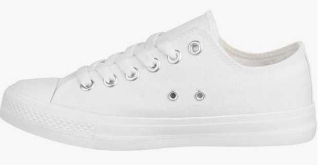 Damskie buty trampki, kolor biały, rozmiar 40