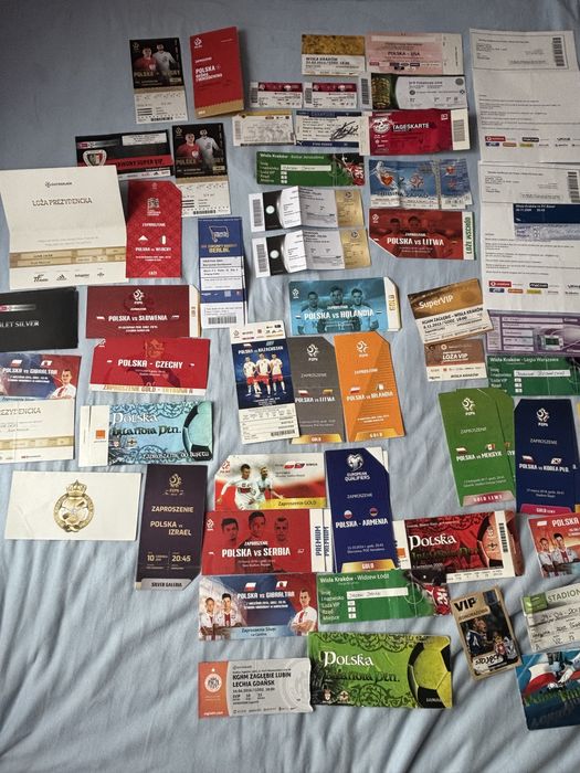 Stare unikalne bilety z meczow pilki noznej