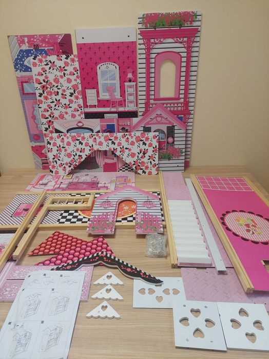 BAKAJI Domek dla lalek dla dzieci drewniany 118cm A