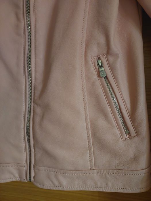 Casaco Rosa Estilo Motard Pele, 11-12A