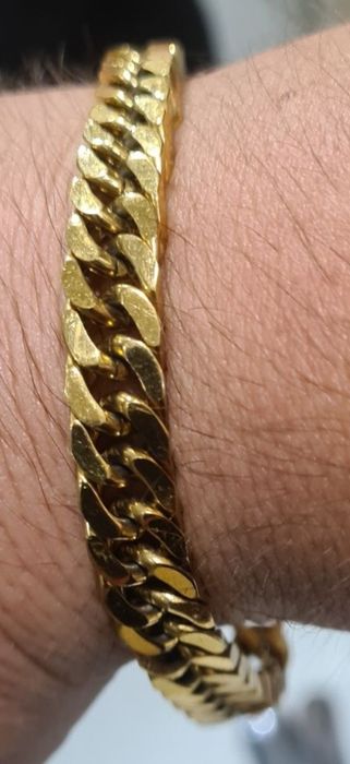 Bransoleta Męska Pozłacana Gruba 23cm