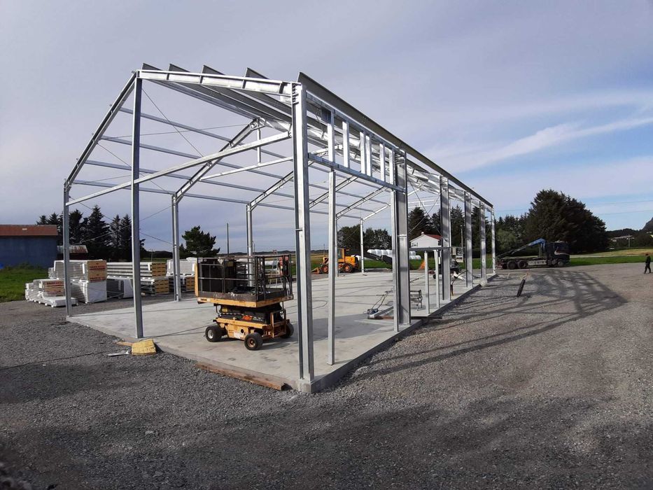 Modułowa konstrukcja hali 8x16 hala magazyn warsztat obora