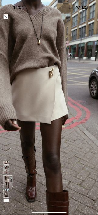 Шорти-спідниця Zara L молочні 1971/240