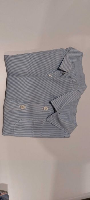 Twin Striped Shirts (Blue and White) for 18–24 Months
