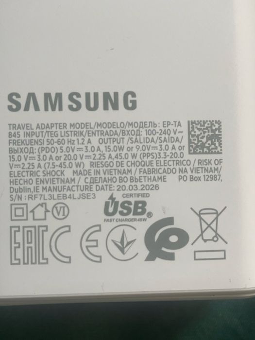 Ładowarka Oryginalna Samsung 45w om