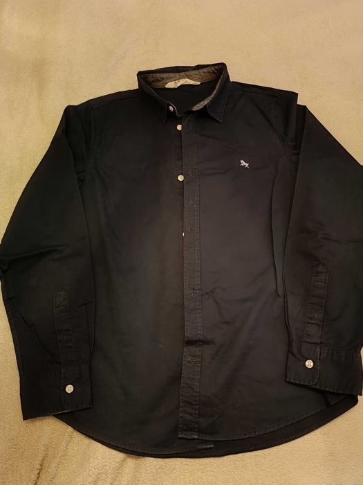 Koszula chłopięca granatowa 152