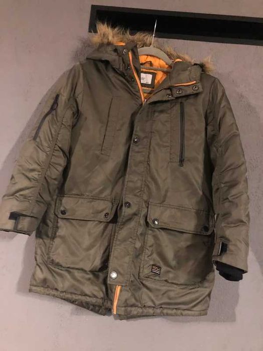 Reserved Długa ocieplana kurtka Parka płaszcz Płaszczyk 140