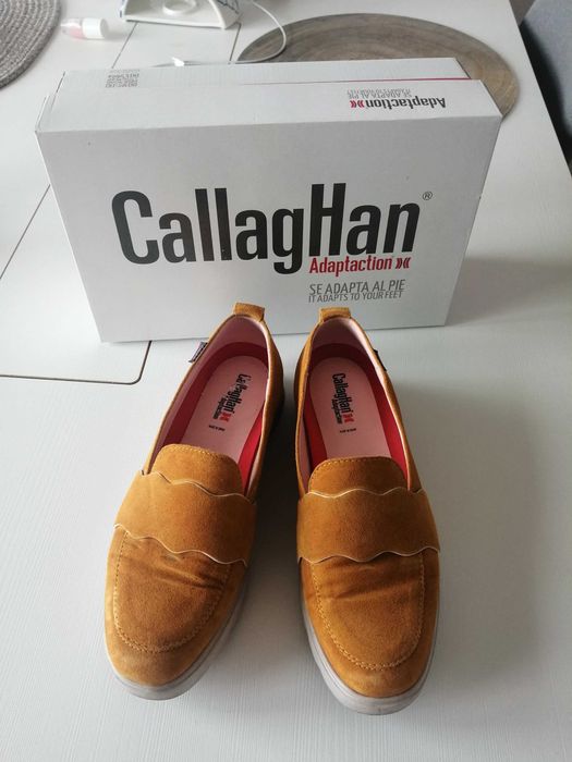 Callaghan Półbuty Musztardowe 37 Skóra Naturalna Zamszowe