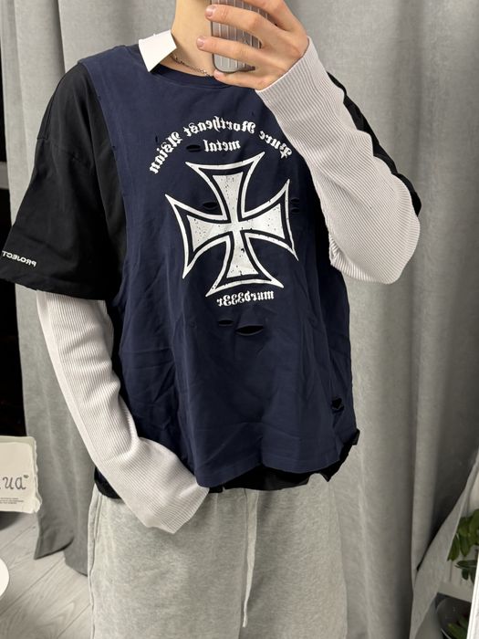 лонгслив Grailz Project GR cross longsleeve balenciaga vetements