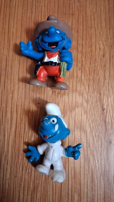 2 bonecos antigos smurfs