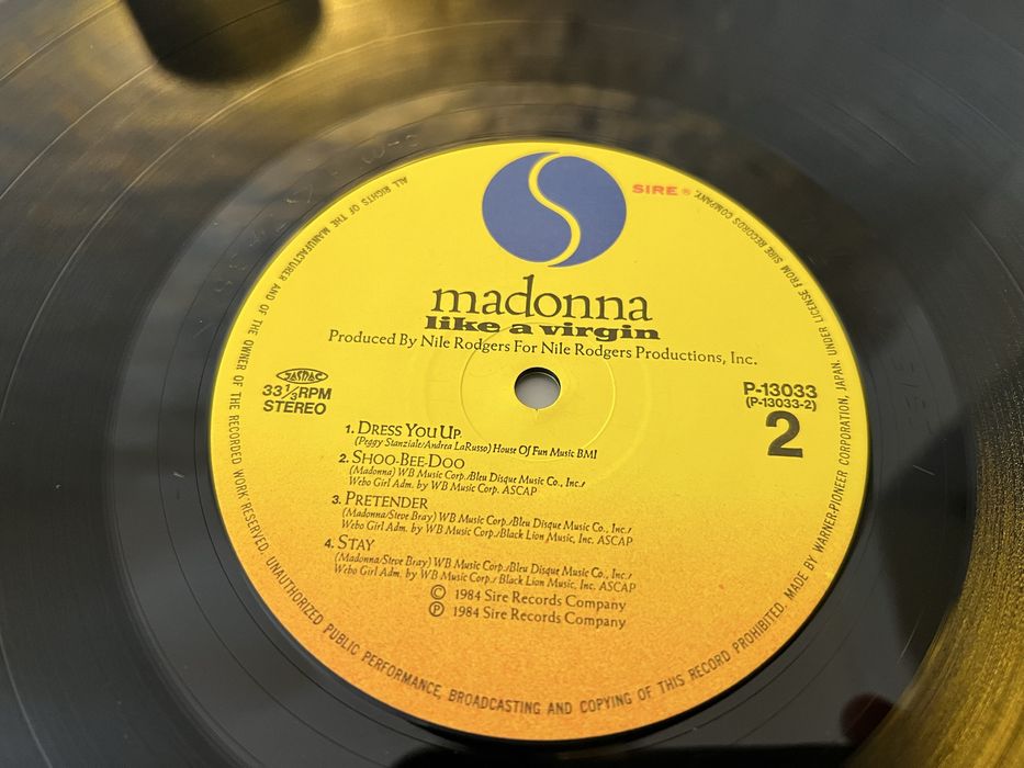 Madonna Like a Virgin Winyl LP Japan  Warner Pioneer 1984