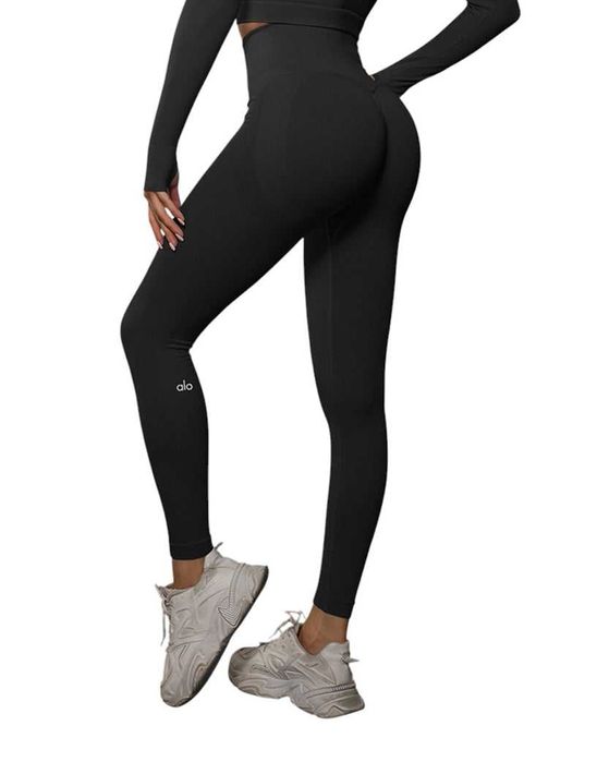 Легінси Alo Yoga High Waist Push-Up Leggings Black 6600-BK