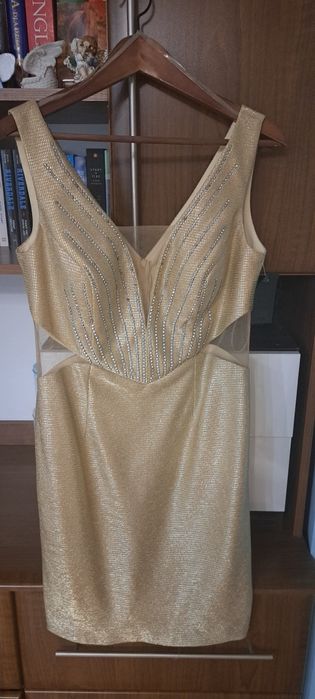 Sukienka zlota 40 nowa wesele