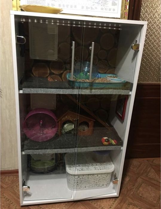 Клетка витрина для ежика хомяка крысы клітка вітрина для їжачка