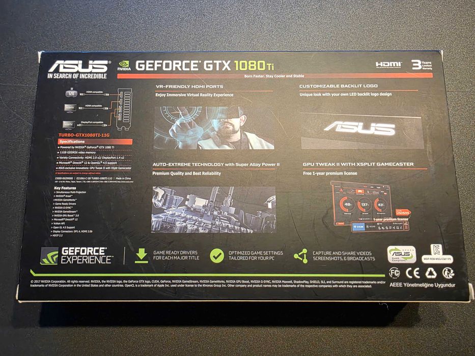 Karta graficzna Asus TURBO GTX1080 Ti 11 GB