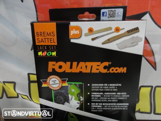Tinta alta temperatura Foliatec de cor Amarelo Neon Brilhante para bombas / pinças travão, kit 3 c