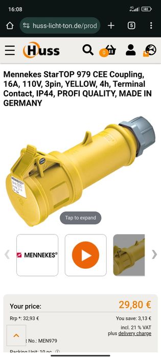 Fichas/Tomadas Elétricas CEs 110v Para Varas de ACLs