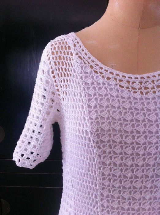 Vestido crochet renda M Club Monaco