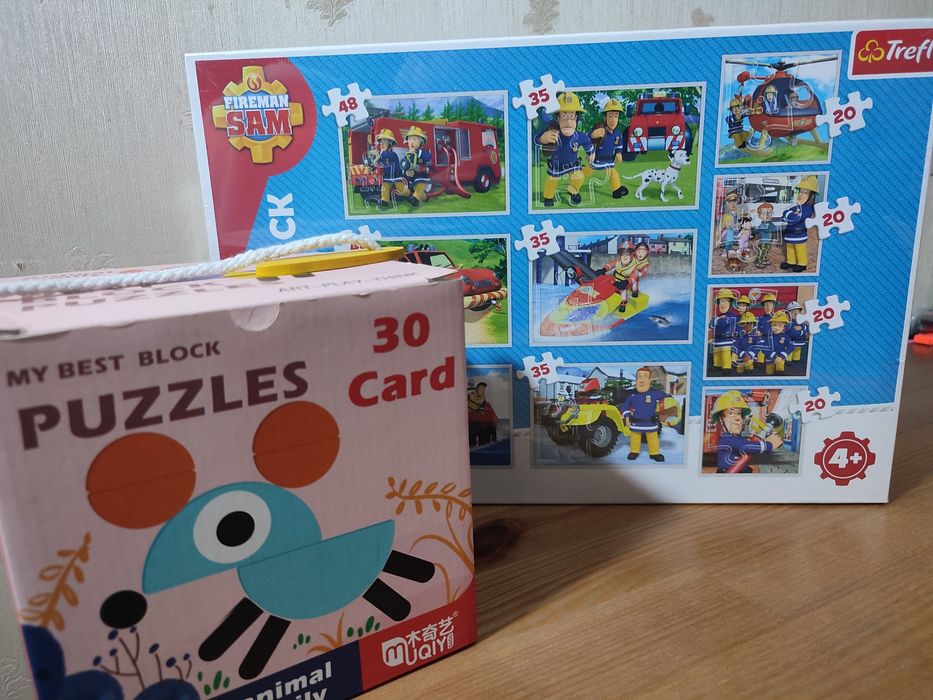 Пазли картонні, пазли дерев'яні