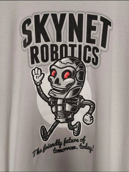 Bawełniany T-shirt Skynet Robotics koszulka Terminator bluzka robot męski tshirt z nadrukiem z Terminatora