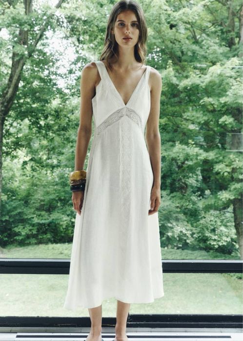 Льняное платье zara