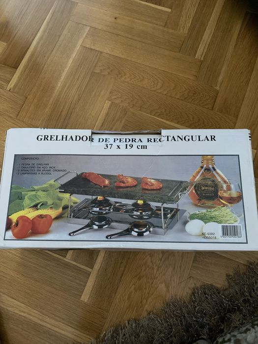 Grelhador de pedra retangular