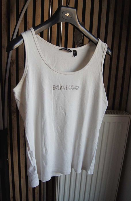 Bluzka na ramiączkach bokserka Mango biala cekiny L/XL