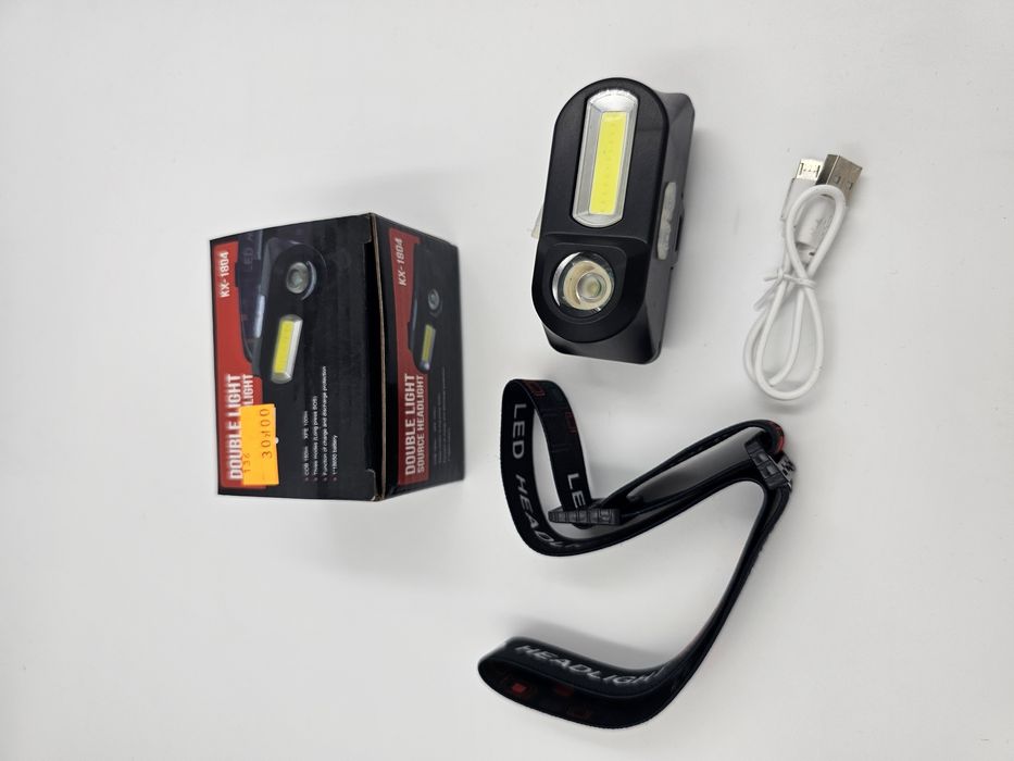 Latarka czołowa ładowana przez USB + akumulator!