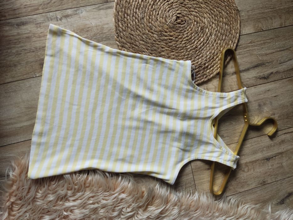 Biało żółta koszulka w paski rozmiar małe L 40 lub M 38